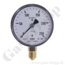 Manometer 0 - 250 mbar - Ø 63 mm - Kapselfedermanometer KL 1.6 - Edelstahl - Anschluss G 1/4" unten