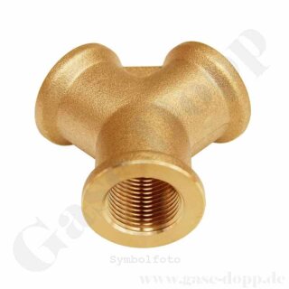 Y-Stück Y-Verteiler 2-fach - 3 x G 1/2" IG - Messing