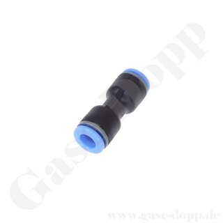 Gerade Steckverbindung »Blaue Serie«, für Schlauch-Außen-Ø 6 mm, Arbeitsdruck max. 10 bar, Kunststoff/Messing vernickelt