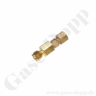 Adapter - G 3/8" LH IG ÜM x RVS 1/4" - mehrteilig gedichtet - Messing