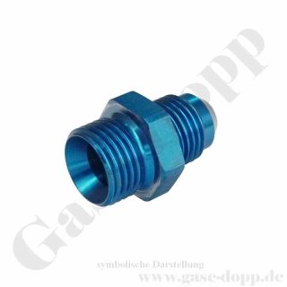 Doppelnippel G 1/2" AG x 1-1/16"-12 UNF AG - Adapter Dash 12AN male - 200 bar - Aluminium 7075-T6 - KRONTEC  919-1/2-12D