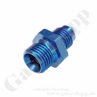 Doppelnippel M16x1,5 AG x 7/8"-14 UNF AG - Adapter Dash 10AN male - 200 bar - Aluminium 7075-T6 - KRONTEC  919-16x1,5-10D