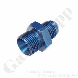 Doppelnippel M22x1,5 AG x 3/8"-24 UNF AG - Adapter Dash 3AN male - 200 bar - Aluminium 7075-T6 - KRONTEC  919-22x1,5-03D