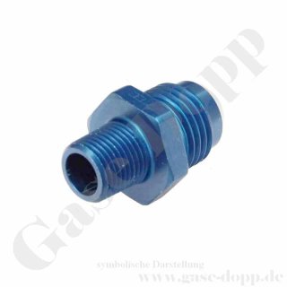 Doppelnippel 1/8" NPT  AG x 7/16"-20 UNF AG - Adapter Dash 4AN male - 200 bar - Edelstahl - KRONTEC 919-1/8NPT-04SS