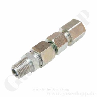 Reduzierung 1/2" NPT AG x M26x1,5 IG - 315 bar - mehrteilig gedichtet - Stahl