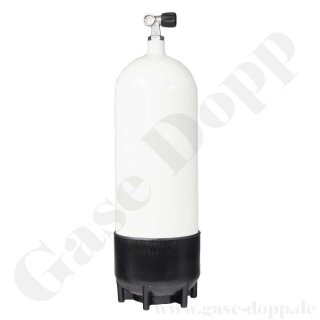 Atemluftflasche / Tauchflasche 15 Liter 230 bar mit Z-Ventil - Standfuß - Industrieanwendung - leer