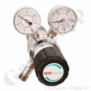 Reinstgasdruckminderer 200 bar - 0,3 bis 1 bar regelbar - 2-stufig - IN / OUT NPT 1/4" IG - 6 Port - Eingang Rechts - EPDM - Edelstahl 6.0 - 20 m³/h - GCE Druva CSLHEDJ