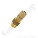 Reduzierung G 1/2" RH AG x G 1/4" LH IG ÜM - beidseitig 60° konisch dichtend - mehrteilig gedichtet - Messing