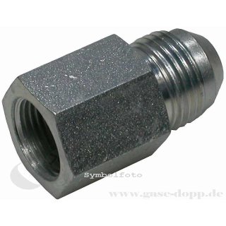 Reduzierung 1/4" SAE AG x 1/8" NPT IG - 420 bar - Stahl