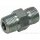 Doppelnippel G 3/8" AG x R 5/8" AG konisch - 3/8"-19 BSPP x 5/8"-14 BSPT - DIN 8542 auf DIN EN 10226 (R = konisches Gewinde BSPT) - 200 bar - Stahl verzinkt