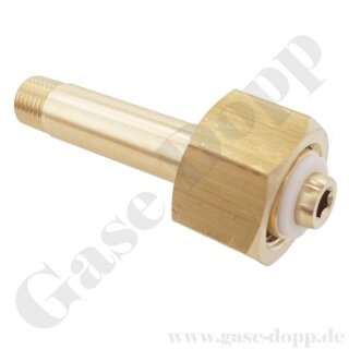 Flaschenanschluss Stickstoff - DIN 477-1 Nr.10 - W24,32x1/14" x 1/4" NPT IG - mehrteilig gedichtet - Messing - 200 bar