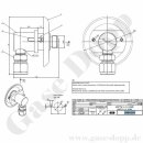 Rückwandeinbau Adapter für Labor Entnahmedruckminderer - für xxx mm Wandstärke - G 3/8" AG x 8 mm KRV - Länge xx mm - GCE DRUVA L000285