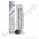 Entnahmestellenregler - Messing verchromt - max. 12 bar / 0,02 bis 0,25 bar regelbar mit Flowmeter 30 l/min - IN G 1/4" AG OUT 1/4" NPT IG - GCE DRUVA EMD54506