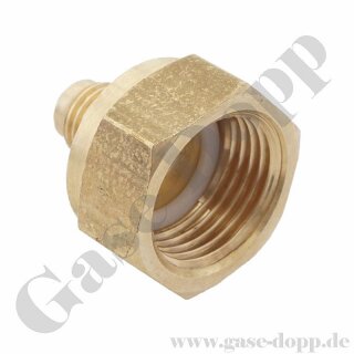 Adapter 3/8" SAE AG x W21,8x1/14" IG Flaschenanschlußventil Kältemittelflaschen für nicht brennbare Kältemittel Leihflaschen - mehrteilig gedichtet