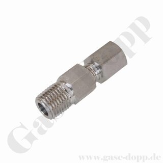 Reduzierung 1/4" NPT AG x G 1/8" IG - 350 bar - mehrteilig gedichtet - Edelstahl