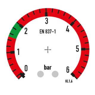 Manometer Ø 50 mm oder Ø 63 mm - Anzeigebereich, Klischee, Anschlüsse nach Wunsch - mit oder ohne Glyzerinfüllung - KL 1.6 - Messing - Preis bei 1 Stk Sonderanfertigung