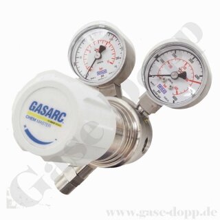 Reinstgasdruckminderer 6.0 200 / 300 bar - bis 3,5 bar regelbar - 1-stufig - PTFE - Edelstahl - mit 3.1 Zert. - GASARC CHEM MASTER SGS600