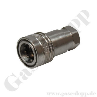 Schnellverschlusskupplung Steckkupplung Push SVK Muffe - Baugröße BG1 Push - Anschluss 1/4" NPT IG - Muffe IDØ 26 mm - 450 bar - Edelstahl