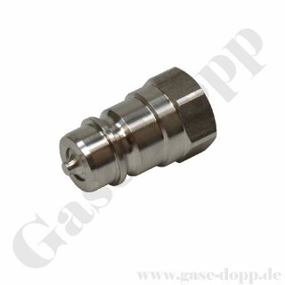 Schnellverschlusskupplung Steckkupplung Push SVK Stecker - Baugröße BG1 Push - Anschluss 1/4" NPT IG - Stecker ADØ 14,2 mm - 450 bar - Edelstahl