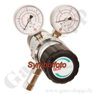 Leitungsdruckminderer 200 bar - bis 10 bar regelbar - 2-stufig - IN / OUT NPT 1/4" IG - 6 Port - Eingang Rechts - 20 m³/h - ohne Sicherheitsüberdruckventil - Messing verchromt 6.0 - GCE Druva LPLH0DJ