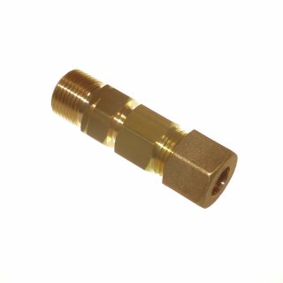 Einschraubverschraubung - RVS 6 mm x G 1/4" LH AG - Schneidringverschraubung Rohrverschraubung - mehrteilig gedichtet - Messing