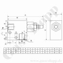 Druckbegrenzungsventil - 5 bar bis 100 bar einstellbar - G 1/4" IG - 20 l/min - -20°C bis +80°C - max. 350 bar - Aluminium