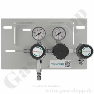 Stationsdruckminderer 1 Eingang 60 bar max. bis 6,0 bar regelbar - 2-stufig - IN 1/4" NPT IG - OUT 1/4" NPT IG - Edelstahl 6.0 - GCE Druva MSLHEXD