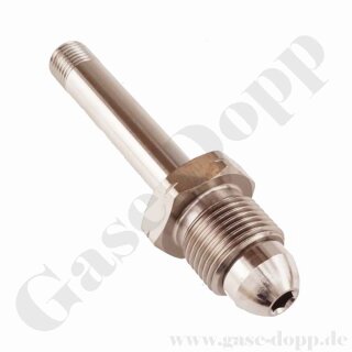 Flaschenanschluss BS341 No.3 - G 5/8" AG x 1/4" NPT AG - 250 bar - Interte Gase - Messing verchromt 6.0