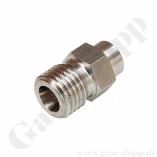 Schweißstutzen Anschweissverschraubung für Rohr IDØ 1/4" x 1/4" NPT AG - Schweißmuffe ADØ 12,2 mm IDØ 6,4 mm - 550 bar - Edelstahl