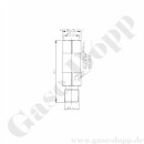 Sicherheitsüberdruckventil - Ansprechdruck 16,2 bar - IN 1/4" NPT AG - OUT 1/4" NPT IG - Messing verchromt - EPDM