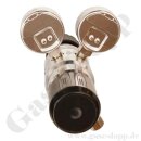 Reinstgasdruckminderer 300 bar - bis 10 bar regelbar - 2-stufig - IN / OUT NPT 1/4" IG - 6 Port - Eingang Rechts - Messing verchromt 6.0 - EPDM - GCE Druva CPLHEDJ