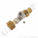 Adapter T-Stück W24,32x1/14" AG x G 1/4" x W24,32x1/14" IG - mit G 1/4" Manometerverschraubung u.a. für Manometer Drucksensoren