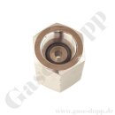 Adapter W21,8x1/14" IG x M16x1 IG - Adapter Argon Edelgas Muffe 200 bar Messing vernickelt