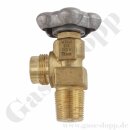 Flaschenventil Sauerstoff 300 bar großkonisch 25E - W30x2 AG - DIN 477-5 Nr.59 - Messing